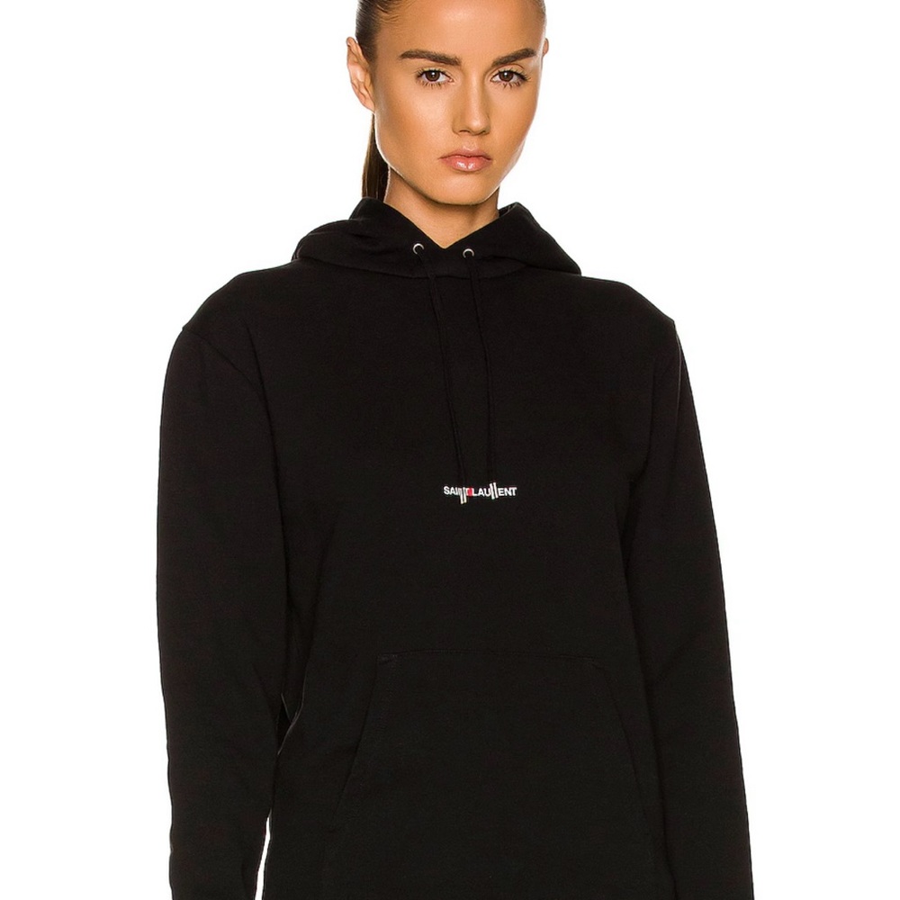 Saint Laurent Logo Hoodie – Black - Picture 11 of 12